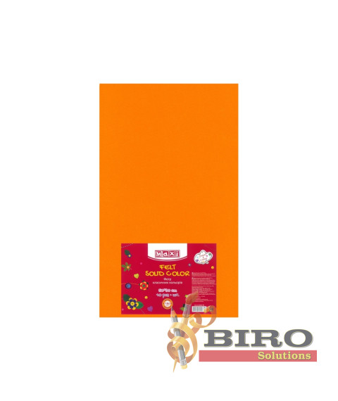 Fetru, 50x30cm, 180g/m2, orange deschis, 10 foi, MAXI